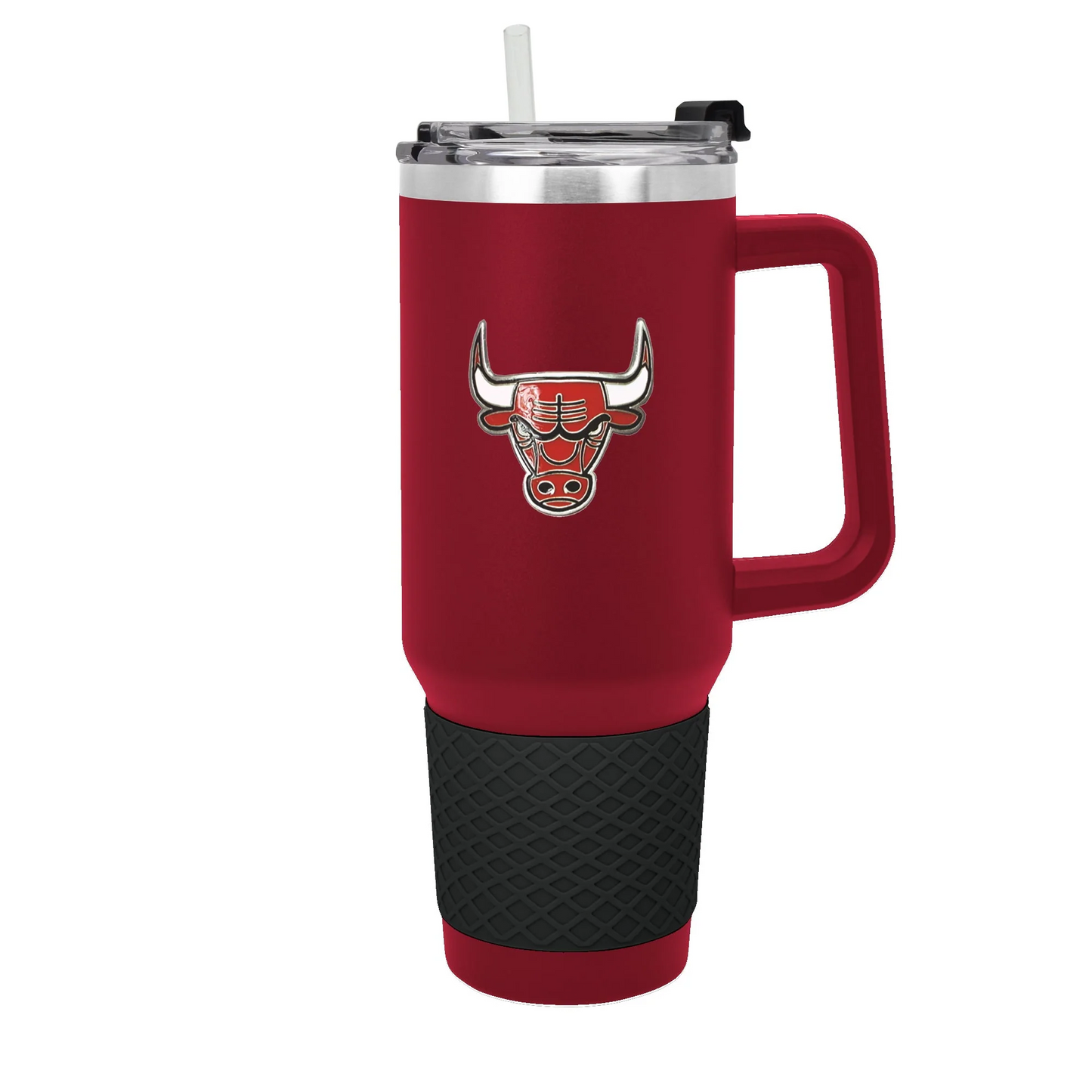 CHICAGO BULLS 40OZ. COLOSSUS TRAVEL MUG WITH METAL LOGO - RED