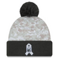 CINCINNATI BENGALS 2024 NFL SALUTE TO SERVICE CUFFED KNIT BEANIE WITH POM - ARTIC WHITE/GRAPHITE