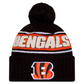 CINCINNATI BENGALS 2024 NFL SIDELINE CUFFED KNIT BEANIE WITH POM - BLACK