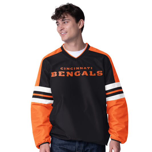 CINCINNATI BENGALS MEN'S HIGH HEAT 1 PULLOVER JACKET - BLACK/ORANGE