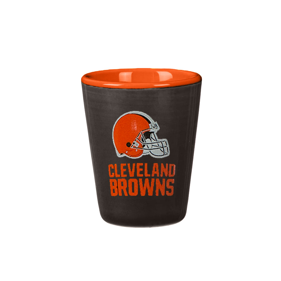 CLEVELAND BROWNS 2 OZ. TEAM SHOT GLASS - CERAMIC