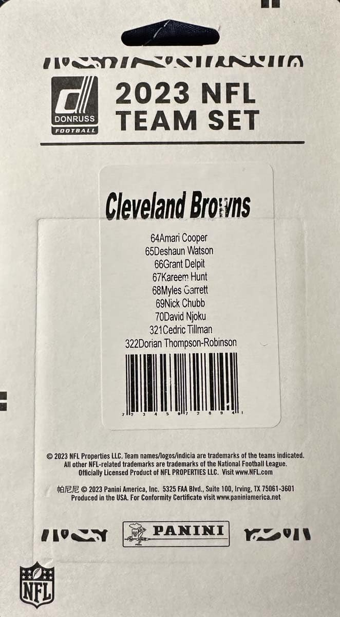 CLEVELAND BROWNS 2023 TEAM SET BY DONRUSS