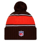 CLEVELAND BROWNS 2024 NFL SIDELINE CUFFED KNIT BEANIE WITH POM - BROWN