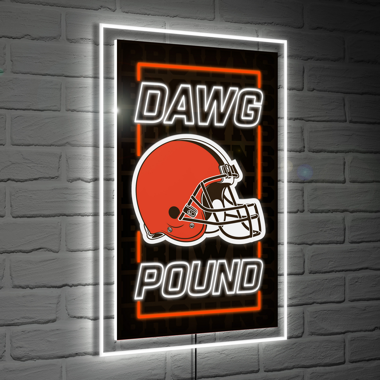 CLEVELAND BROWNS RECTANGLE NEOLITE LED WALL DECOR