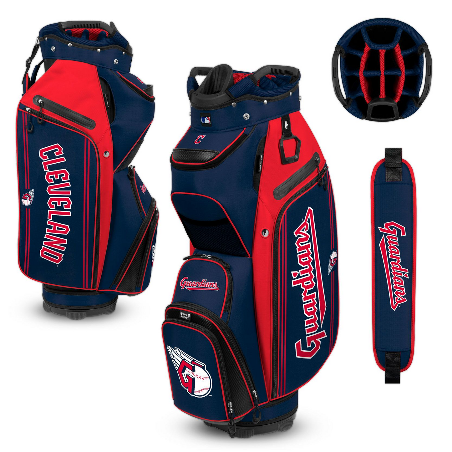 CLEVELAND GUARDIANS TEAM EFFORT BUCKET III COOLER CART GOLF BAG