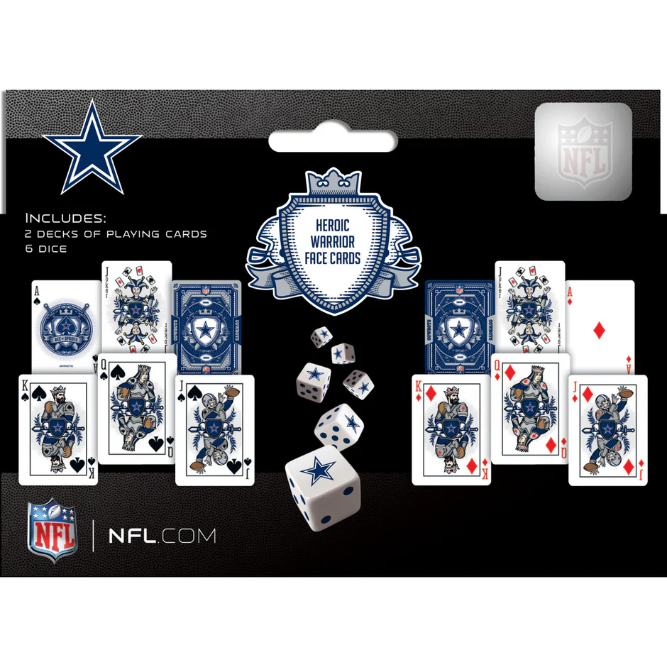 DALLAS COWBOYS 2PK JUEGO DE TARJETAS Y DADOS