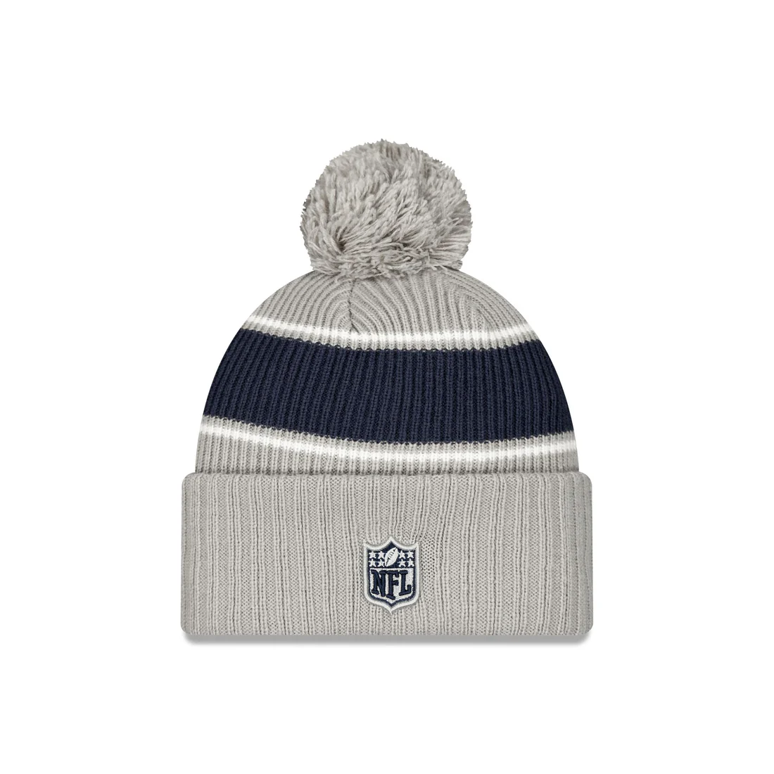 DALLAS COWBOYS 2024 NFL SIDELINE CUFFED KNIT BEANIE WITH POM - GRAPHITE