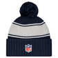 DALLAS COWBOYS 2024 NFL SIDELINE CUFFED KNIT BEANIE WITH POM - NAVY