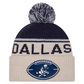 DALLAS COWBOYS 2024 NFL SIDELINE HISTORIC CUFFED KNIT WITH POM - STONE/NAVY