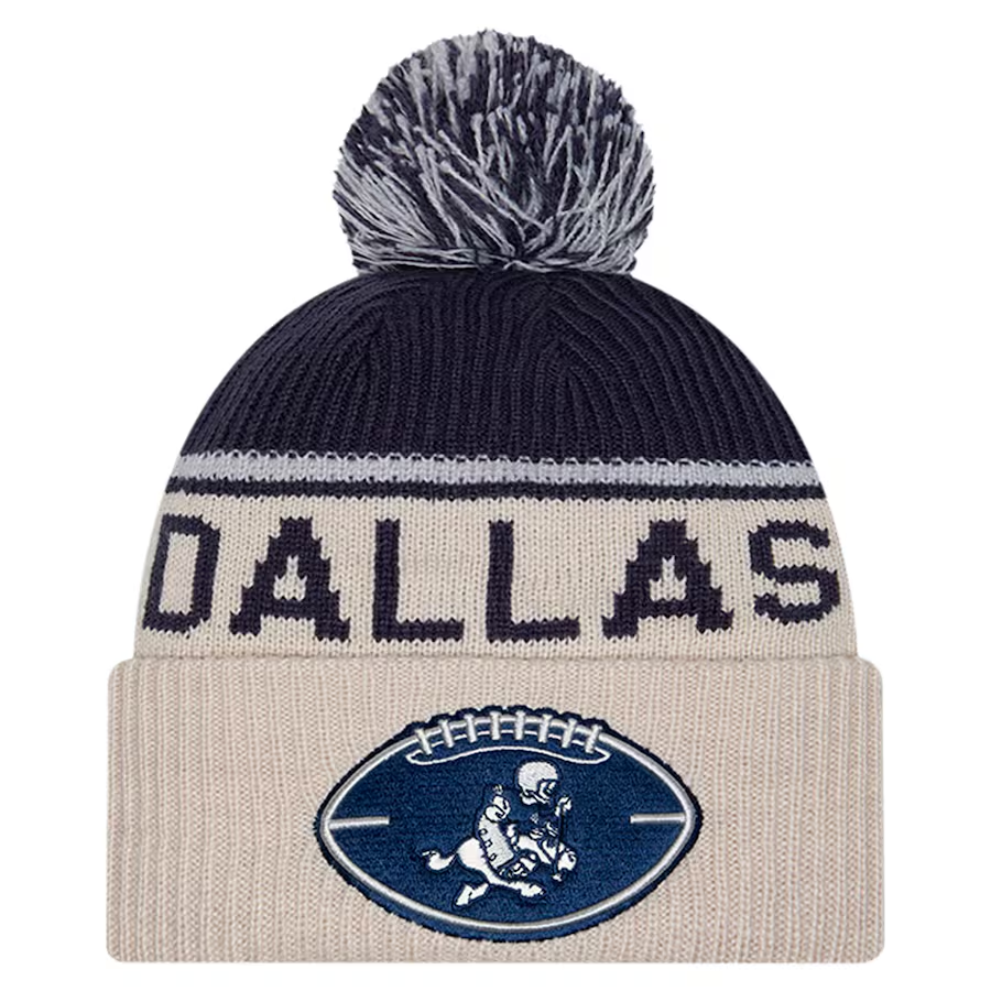 DALLAS COWBOYS 2024 NFL SIDELINE HISTORIC CUFFED KNIT WITH POM STONE