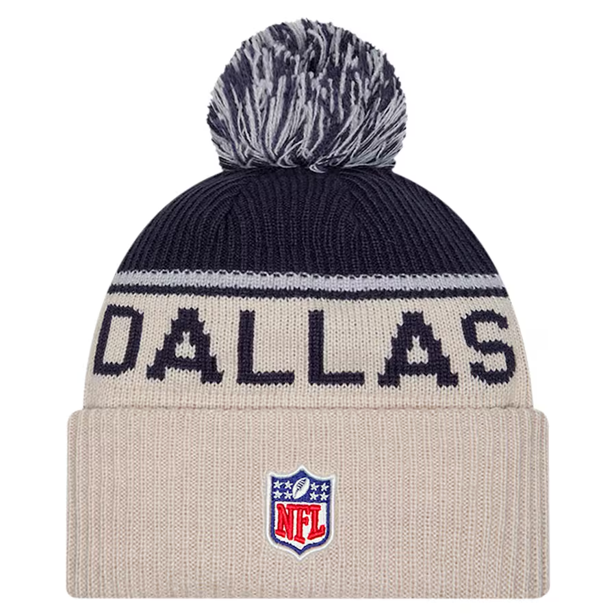 DALLAS COWBOYS 2024 NFL SIDELINE HISTORIC CUFFED KNIT WITH POM STONE