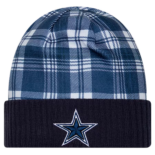 DALLAS COWBOYS 2024 NFL SIDELINE STATEMENT CUFFED KNIT BEANIE  - NAVY