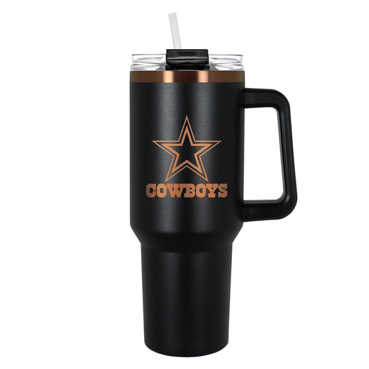 DALLAS COWBOYS 40OZ. COLOSSUS TRAVEL MUG - BLACK/COPPER