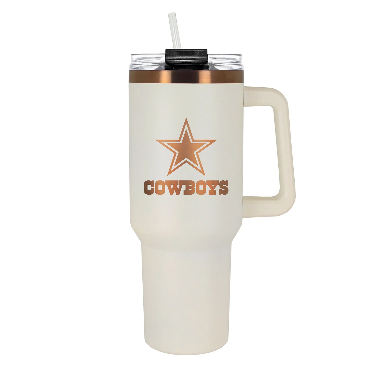 DALLAS COWBOYS 40OZ. COLOSSUS TRAVEL MUG - CREAM/COPPER