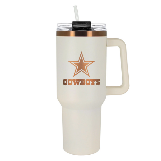 DALLAS COWBOYS 40OZ. COLOSSUS TRAVEL MUG - CREAM/COPPER