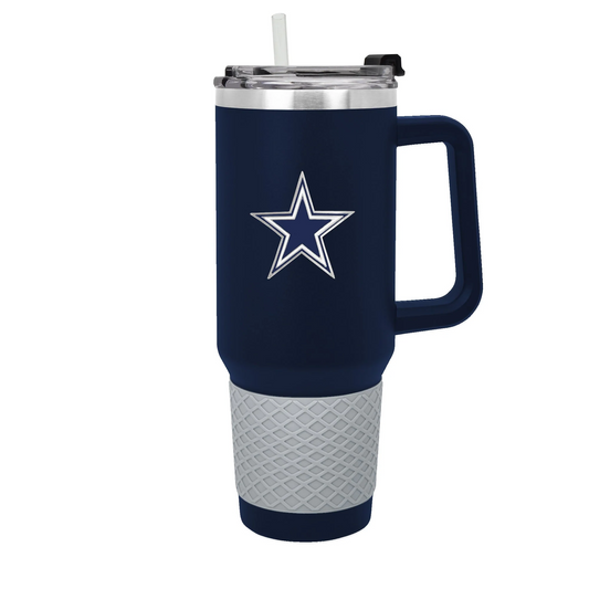 DALLAS COWBOYS 40OZ. COLOSSUS TRAVEL MUG WITH METAL LOGO - BLUE