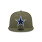 DALLAS COWBOYS BASIC LOGO 9FIFTY SNAPBACK HAT - OLIVE