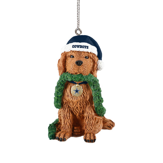 DALLAS COWBOYS DOG WITH GARLAND ORNAMENT