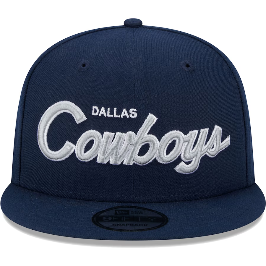 DALLAS COWBOYS EVERGREEN SCRIPT 9FIFTY SNAPBACK HAT - NAVY