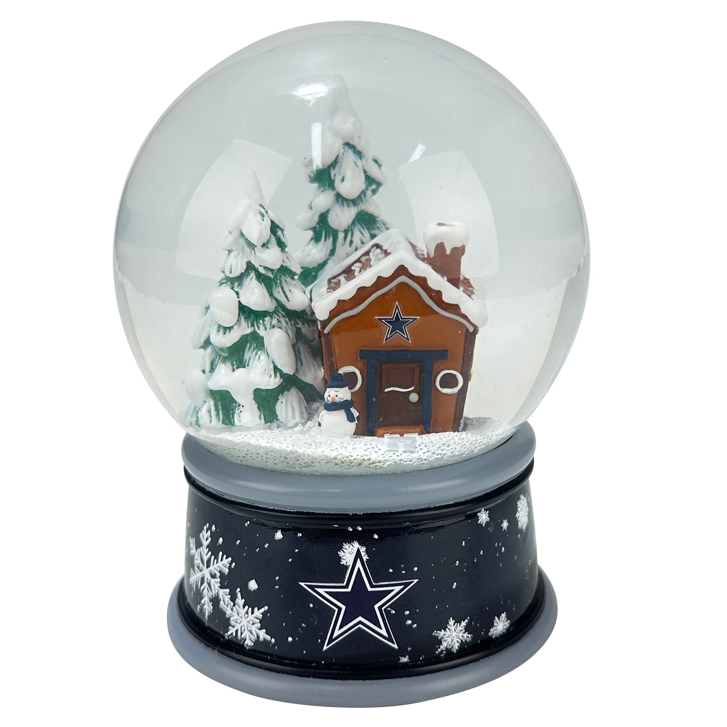 DALLAS COWBOYS GINGERBREAD HOUSE SNOW GLOBE