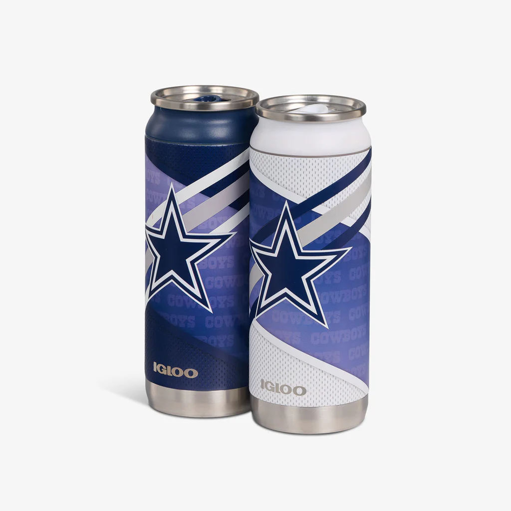 DALLAS COWBOYS HOME & AWAY IGLOO 16OZ REUSABLE CAN 2-PACK