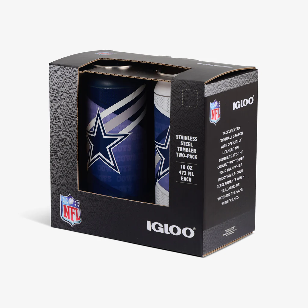 DALLAS COWBOYS HOME & AWAY IGLOO 16OZ REUSABLE CAN 2-PACK