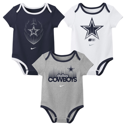 DALLAS COWBOYS INFANT 3-PIECE CREEPER SET