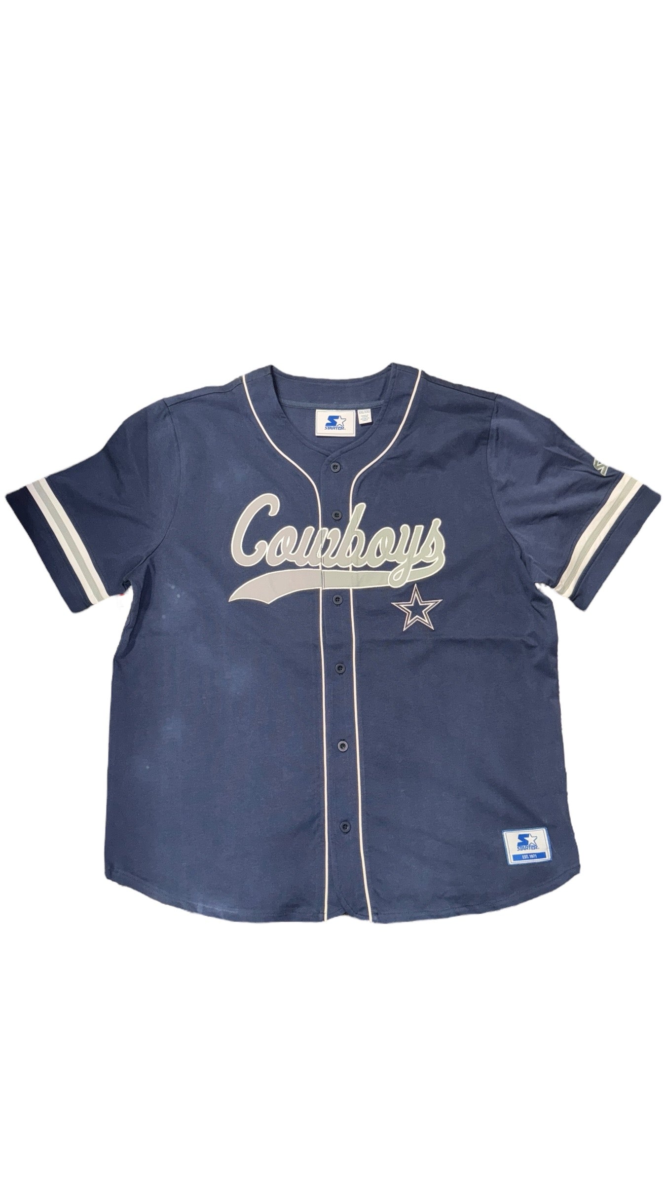 DALLAS COWBOYS MEN'S LINE OF SCRIMMAGE BASEBALL JERSEY