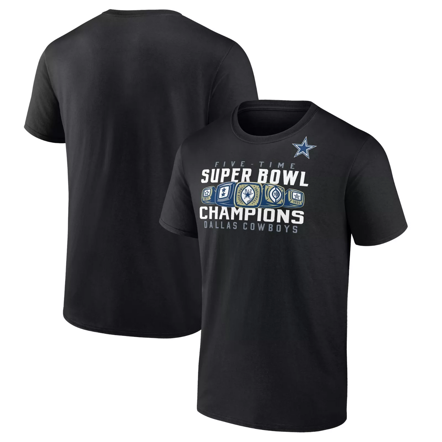 CAMISETA ANILLOS DE HOMBRE DALLAS COWBOYS - NEGRO