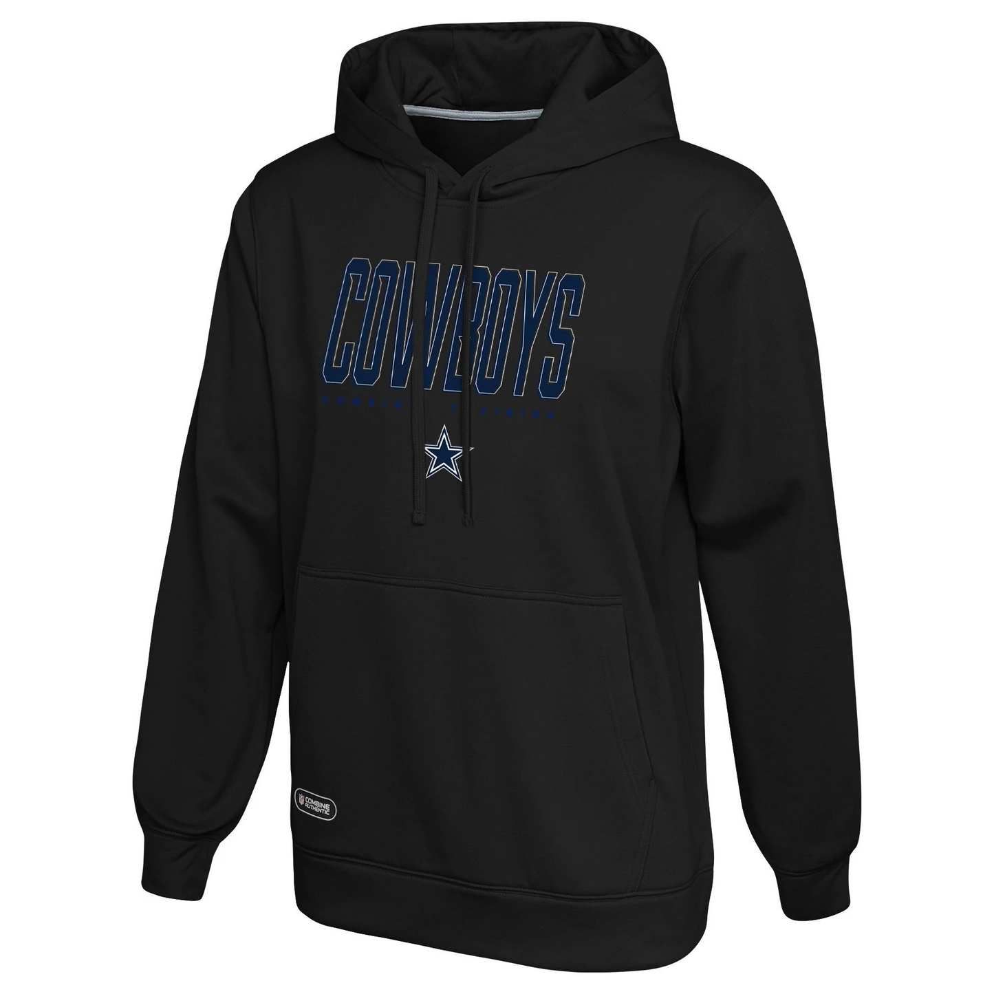 DALLAS COWBOYS MEN'S TOP RANKED PERFORMACE PULLOVER HOODED SWEATSHIRT - BLACK