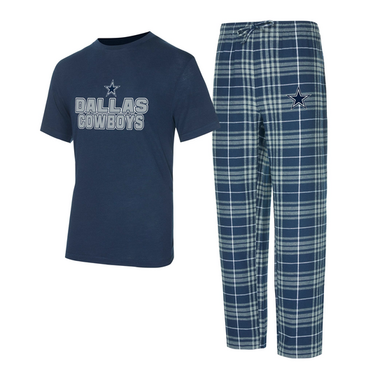 DALLAS COWBOYS  MEN'S VECTOR T-SHIRT & FLANNEL PANT SLEEPWEAR SET