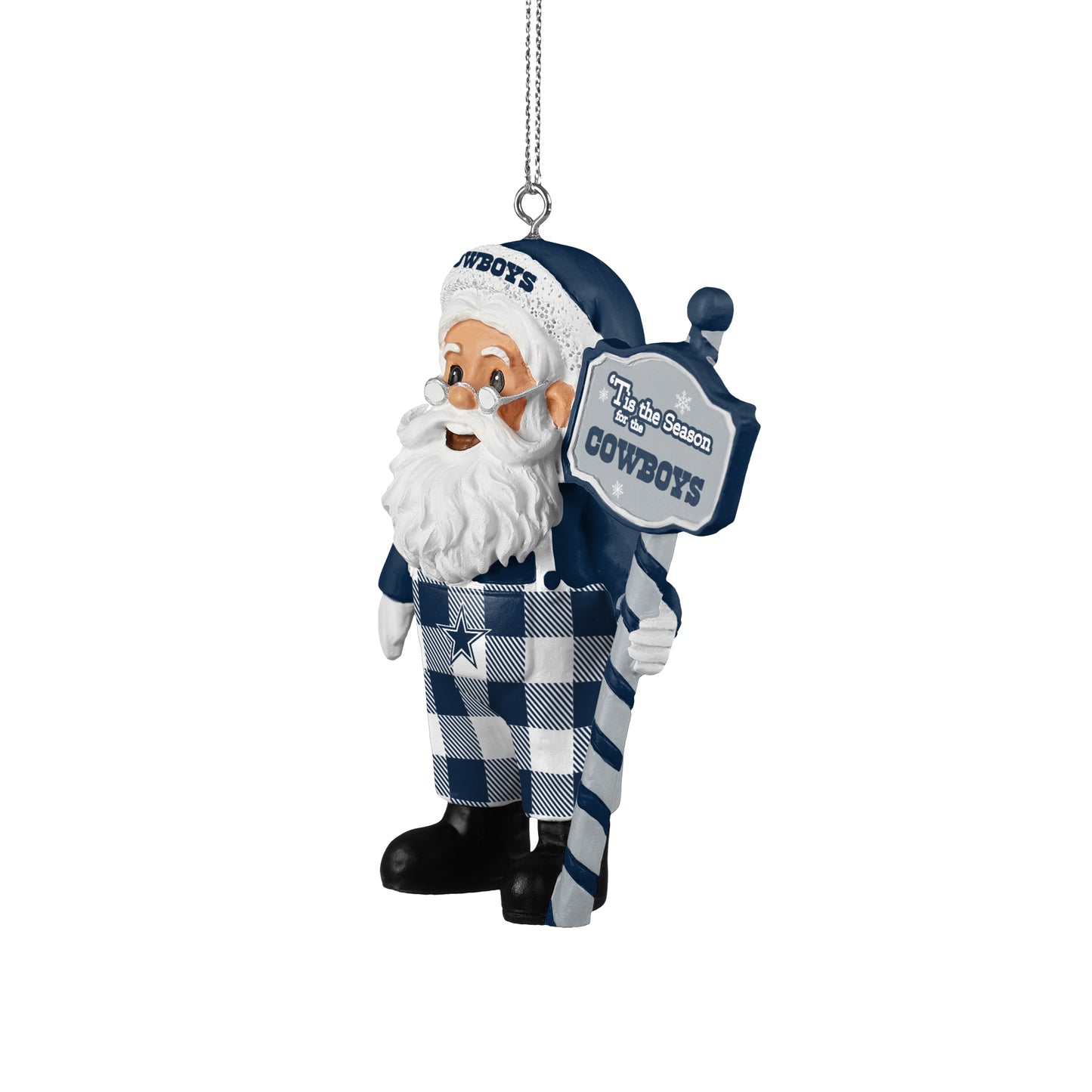 DALLAS COWBOYS SANTA OVERALLS ORNAMENT