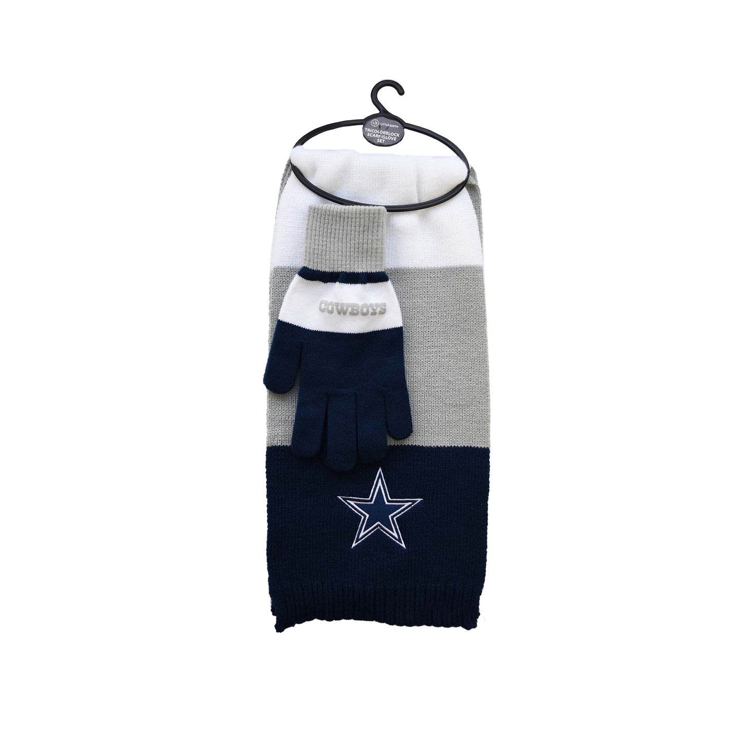 DALLAS COWBOYS TRI-COLOR SCARF AND GLOVE SET