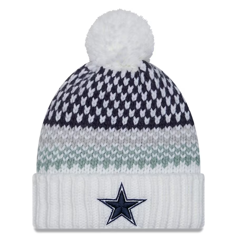 DALLAS COWBOYS WOMEN S 2023 NFL SIDELINE CUFFED KNIT WITH POM JR S SPORTS