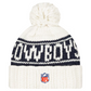 DALLAS COWBOYS WOMEN'S 2024 NFL SIDELINE CUFFED KNIT WITH POM - CREAM