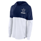 DALLAS COWBOYS WOMEN'S BACK UP OPTION HOODED LONG SLEEVE T-SHIRT - NAVY/WHITE