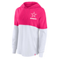 DALLAS COWBOYS WOMEN'S BACK UP OPTION HOODED LONG SLEEVE T-SHIRT - PINK