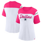 DALLAS COWBOYS WOMEN'S CHEER CHANT FASHION T-SHIRT - WHITE/PINK