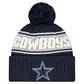 DALLAS COWBOYS YOUTH 2024 NFL SIDELINE CUFFED KNIT BEANIE WITH POM