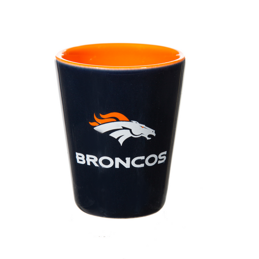 DENVER BRONCOS 2 OZ. TEAM SHOT GLASS - CERAMIC