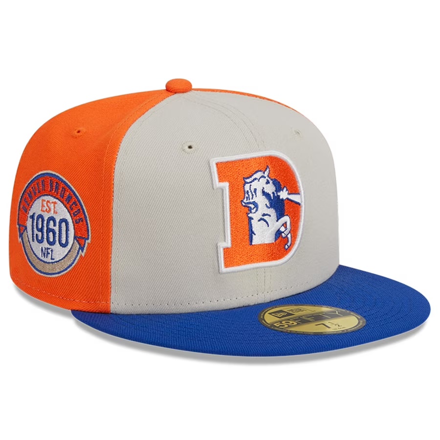 Denver Broncos 2023 Sideline Team Patch 59FIFTY Fitted Hat, Blue - Size: 7 5/8, NFL by New Era