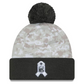 DENVER BRONCOS 2024 NFL SALUTE TO SERVICE CUFFED KNIT BEANIE WITH POM - ARTIC WHITE/GRAPHITE