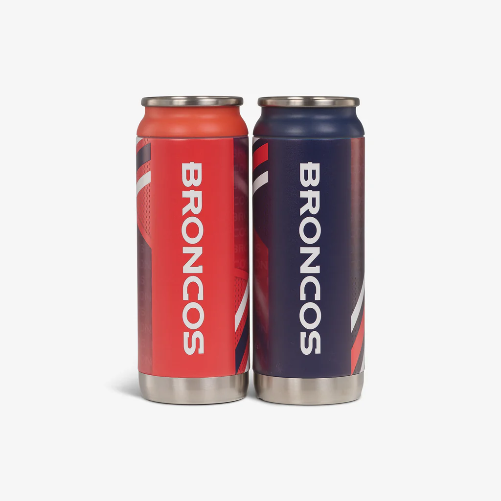 DENVER BRONCOS HOME & AWAY IGLOO 16OZ REUSABLE CAN 2-PACK