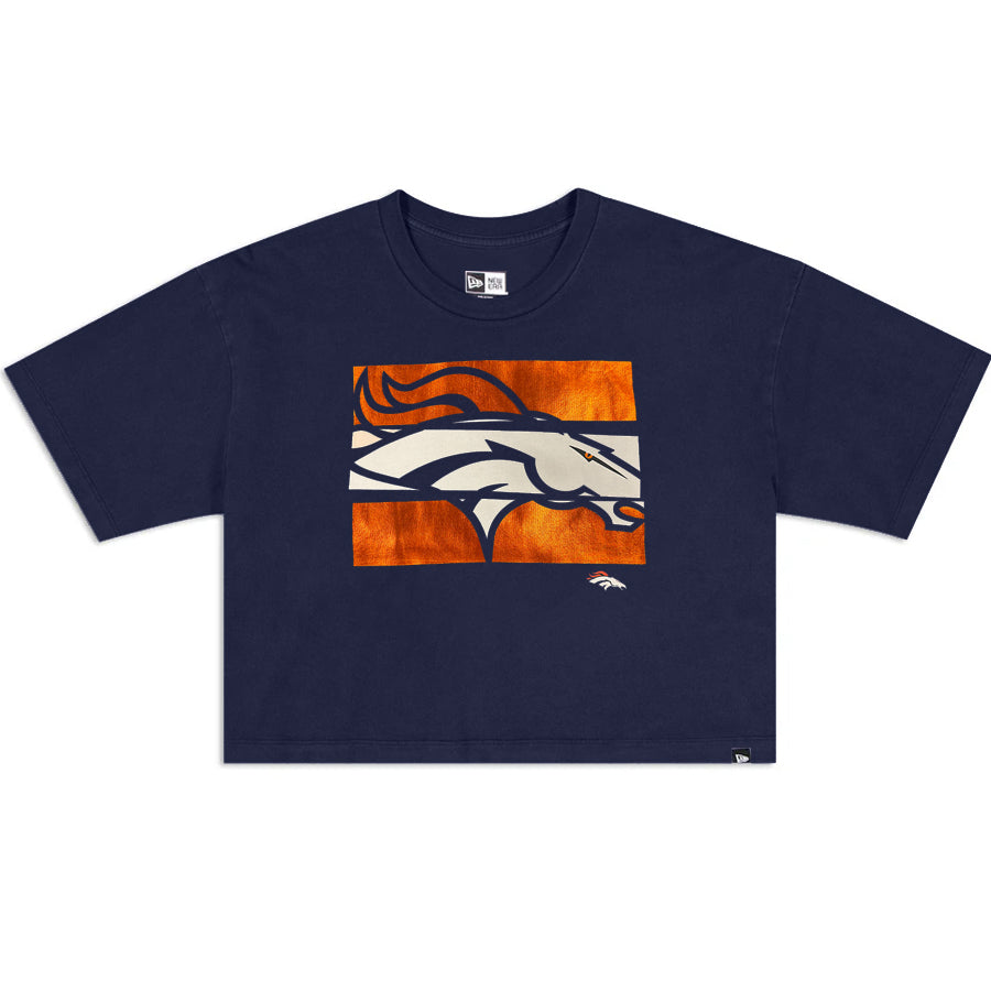 DENVER BRONCOS WOMEN'S FOIL CROP T-SHIRT