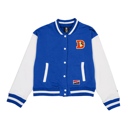 DENVER BRONCOS WOMEN'S THROWBACK FLEECE LETTERMAN JACKET