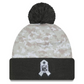 DETROIT LIONS 2024 NFL SALUTE TO SERVICE CUFFED KNIT BEANIE WITH POM - ARTIC WHITE/GRAPHITE