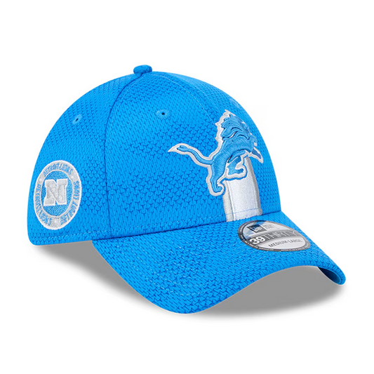 DETROIT LIONS 2024 NFL SIDELINE 39THIRTY FLEX FIT HAT - BLUE