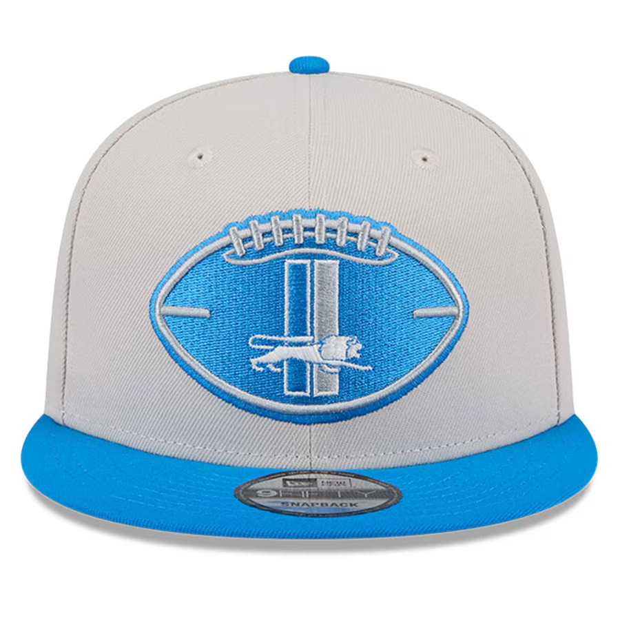 DETROIT LIONS 2024 NFL SIDELINE HISTORIC 9FIFTY SNAPBACK HAT - STONE/BLUE