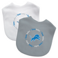 DETROIT LIONS BABY BIBS - 2 PACK - GREY/WHITE