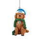 DETROIT LIONS DOG WITH GARLAND ORNAMENT